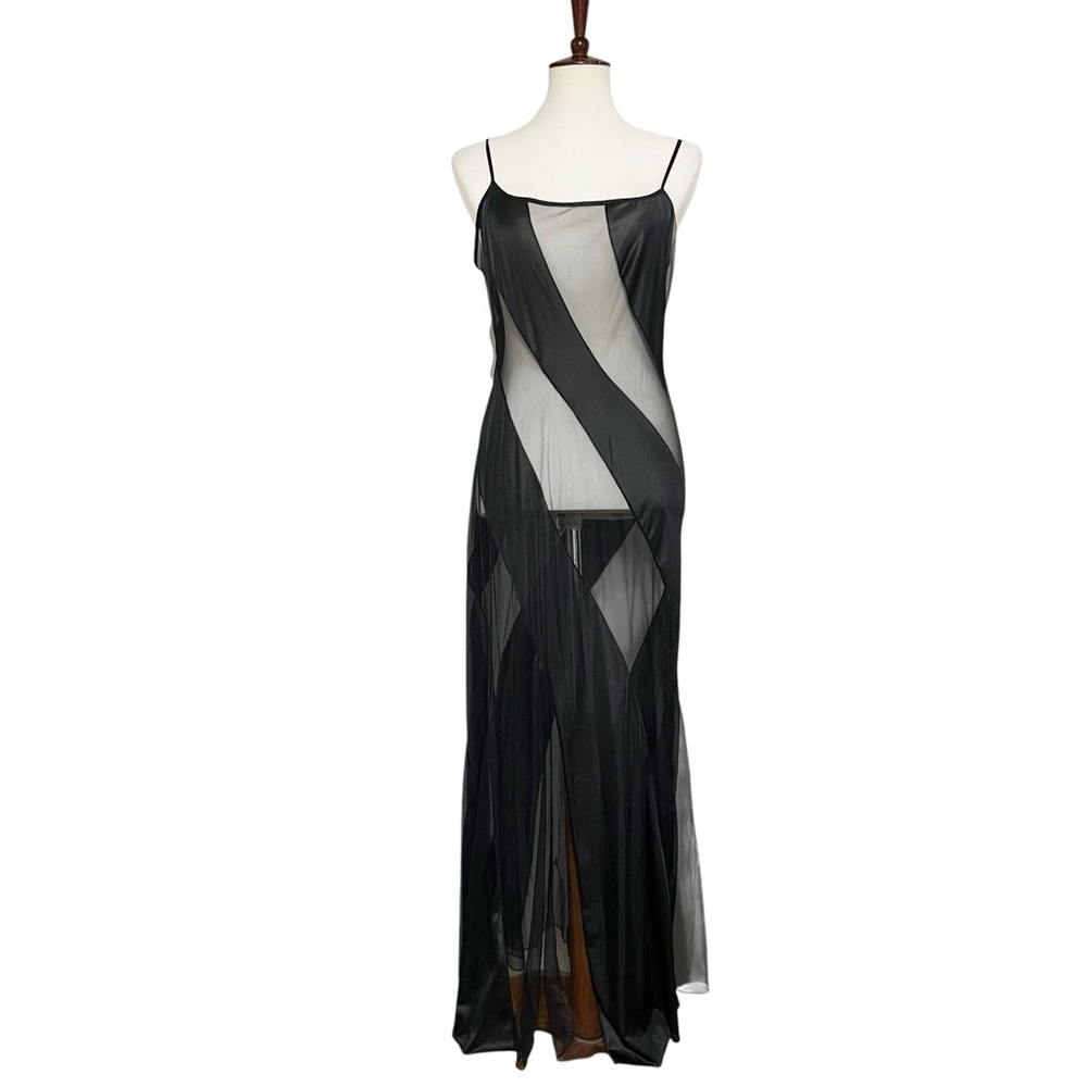 💋SOLD💋Frederick's of Hollywood Black Stripe Maxi Dress